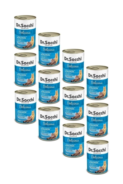 Dr.sacchi Somonlu Kedi Konservesi 400 Gr (12 Adet)