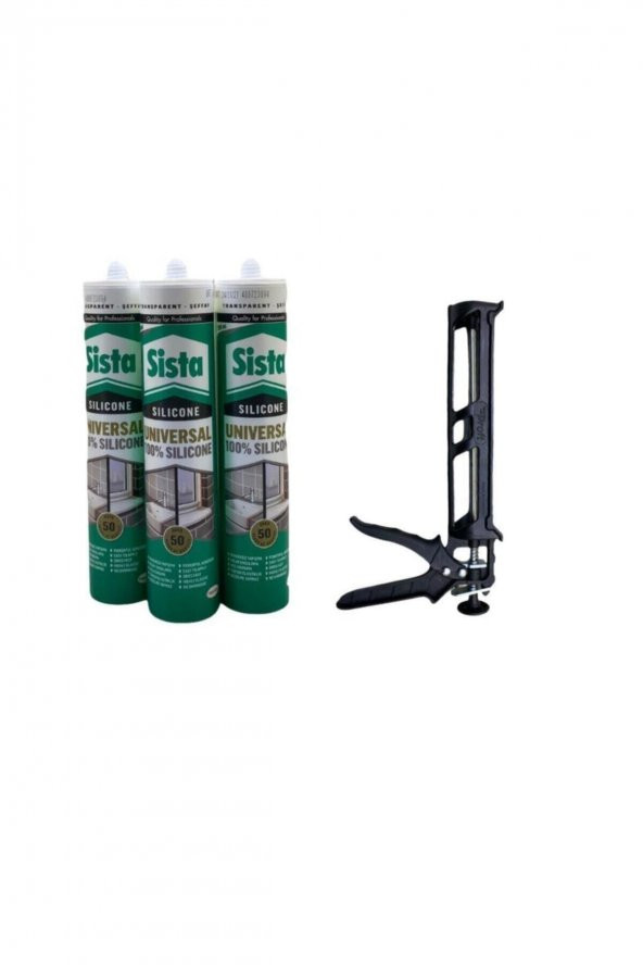 Beyaz Silikon 280 Ml 3lü Set Ve Plastik Silikon Tabanca