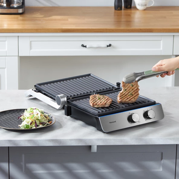 Homend Grilliant 1344H Inox Gövdeli, Döküm Plakalı Tost ve Izgara Makinesi - 2