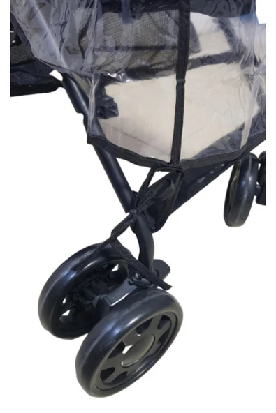 RİTİM Baston Bebek Arabası Yağmurluğu, Ciftyon Yağmurluk, Puset Yağmurluğu, Bağcıklı Kokusuz Yağmurluk - 4