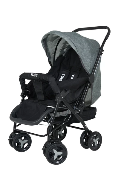 TOİS Gri Çift Yönlü Bebek Arabası ürün görseli