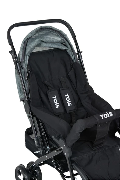 TOİS Gri Çift Yönlü Bebek Arabası - Resim 4