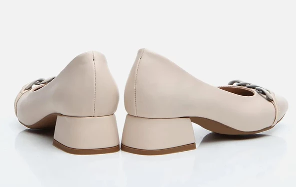 Yaya by Hotiç Bej Kadın Stiletto Klasik Günlük Ayakkabı - 4