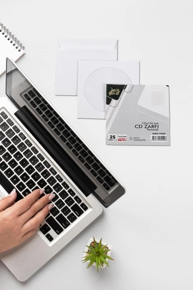 Gen-Of Pencereli CD Zarfı Beyaz 80 gr 100 lü Tutkallı - Resim 2