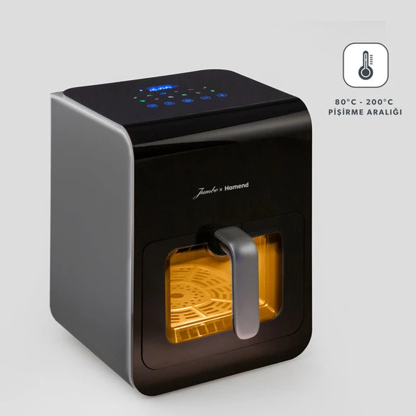 Jumbo x Homend Airfryday 2507H 12 Farklı Program Dokunmatik Ekran Buhar Fonksiyonlu 6L Airfryer