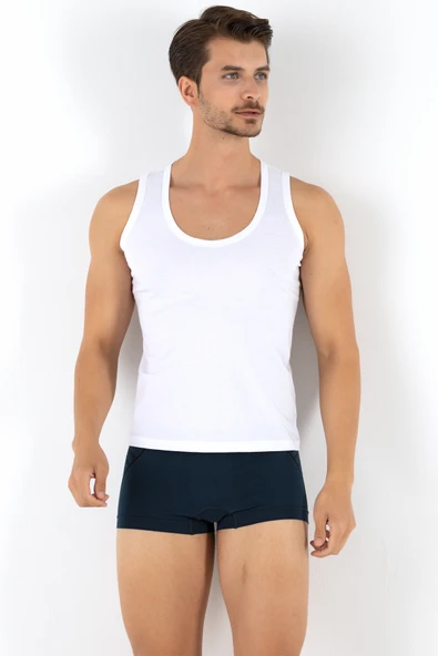 DoReMi %100 Pamuk Penye Atlet  BEYAZ 5 / XL - Resim 5