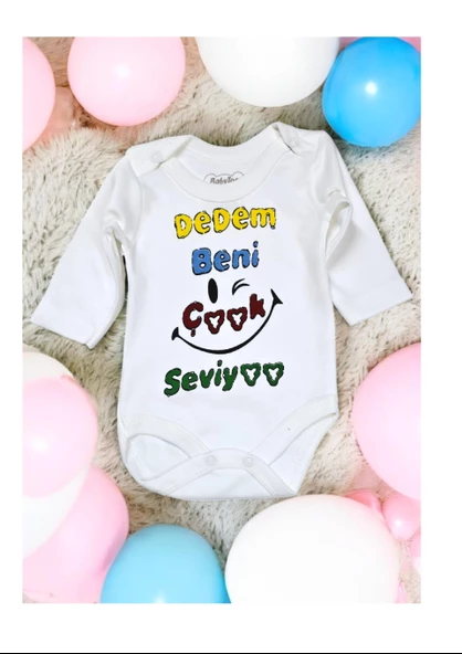 Baskılı Bebek Body Zıbın (Dedem Beni Çok Seviyor)