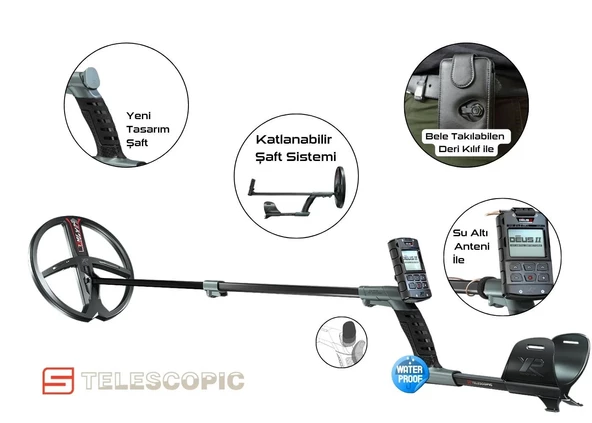 XP DEUS 2 Metal Dedektör - Ana Kontrol Ünitesi FX03 Kablolu Kulaklık ve Ses Arakablosu 28cm FMF Başlık ile - 3