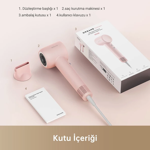 Dreame Hair Gleam 1600 W Saç Kurutma Makinesi Pembe - 7