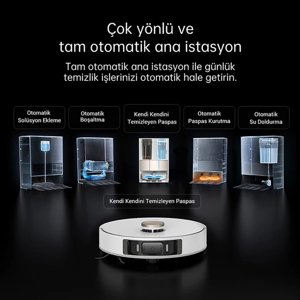 Dreame L20 Ultra Su ve Çöp İstasyonlu Akıllı Robot Süpürge Beyaz - 5