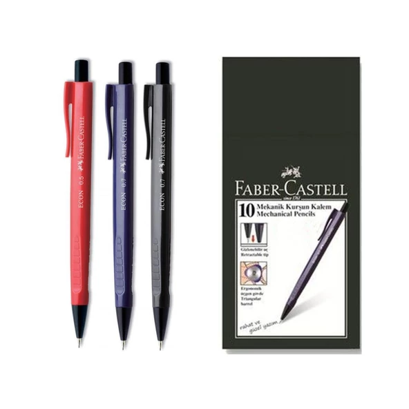 Faber Castell Versatil Kalem Econ 0.5 Mm Koyu Renkler - 10 Adet