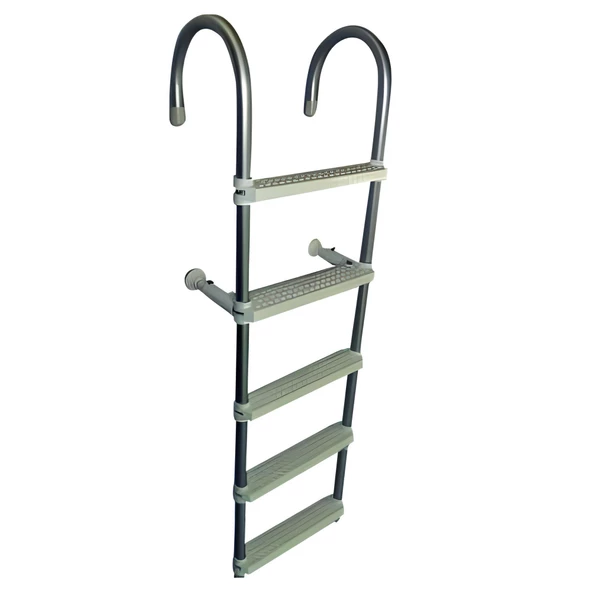 TEKNE MERDİVENİ ALÜMİNYUM 5 BASAMAK KATLANIR 1PASLANMAZ 15cm ürün görseli 1