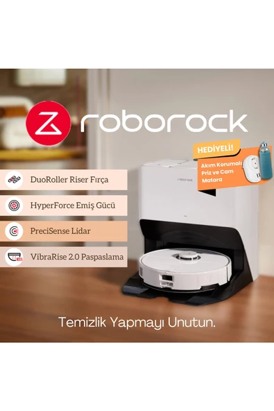 Roborock Emiş Gücü 6000 Pa Güç 69 W Sert Zemin+Halı 180dk Çalışma Wi-Fi Bağlantılı