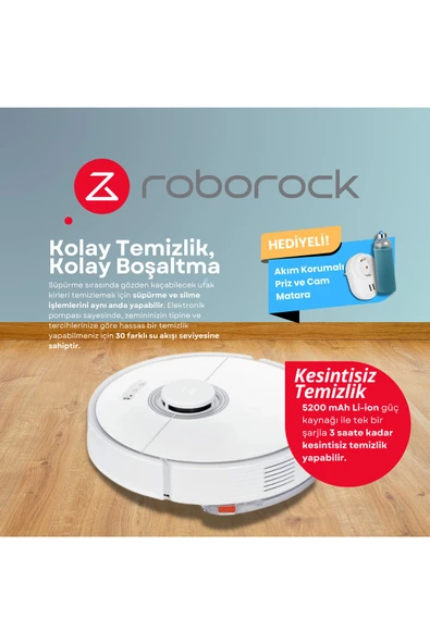 Roborock Vacuum Robot Süpürge Beyaz Wi-Fi Bağlantılı 0,6L Ürün Hacmi