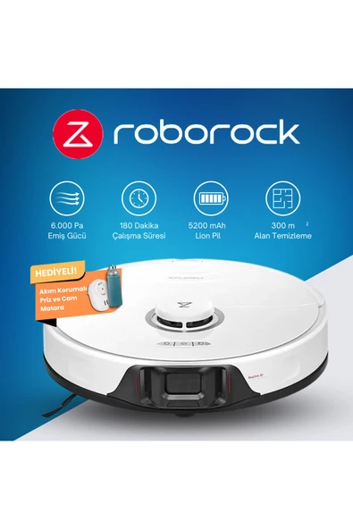 Roborock Silme Robotu 6000 Pa Emiş PreciSense Engel Önleme 3 Saat Pil 400 ml Toz 300 ml Su Tankı