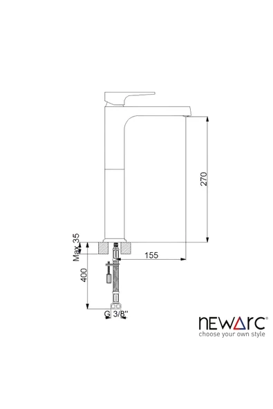 Aqua Altın Çanak Tipi Lavabo Bataryası 941008 - Resim 3
