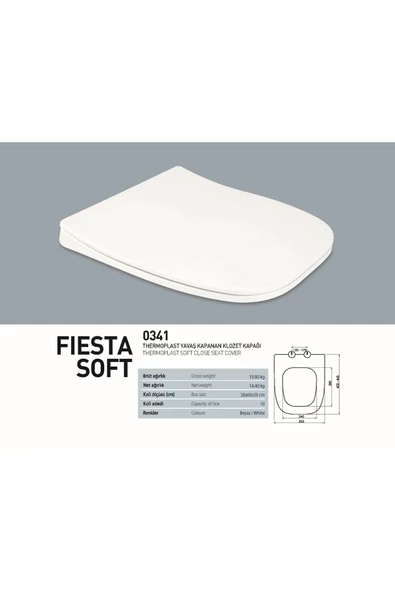Fiesta Thermoplast Yavaş Klozet Kapağı 0412