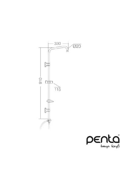 Duş Sistemi Siyah 8869B - 4