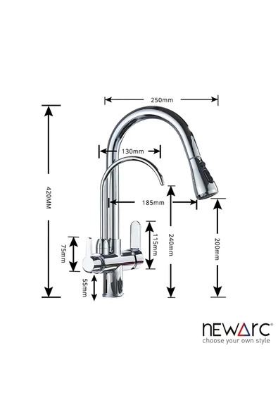 Arıtma Su Girişli Spiralli Eviye Bataryası 150589SP - 2