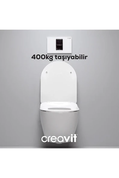 Creavit Terra Beyaz Kanalsız Asma Klozet TP329, Creavit Terra Duck Yavaş Kapak - 2