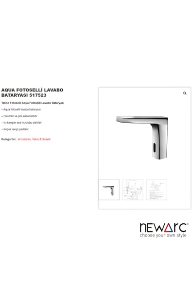 Aqua Fotoselli Lavabo Bataryası 517523 - 2