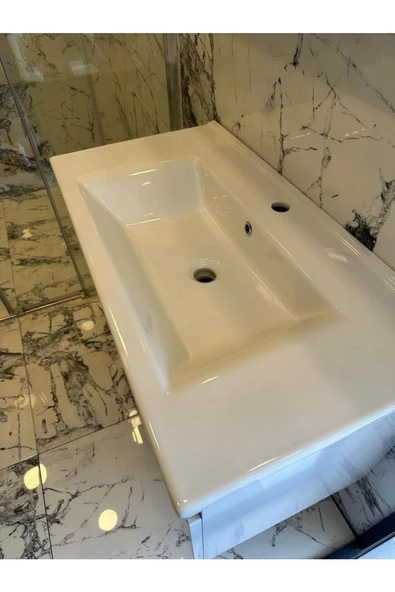 Defne 65 Cm Beyaz Banyo Dolap Takım - 3
