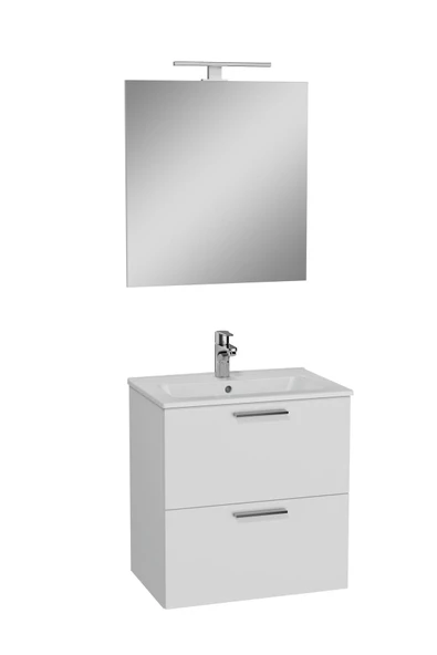 Mia 75021 Banyo Dolabı Seti, Çekmeceli, 60 Cm, Parlak Beyaz