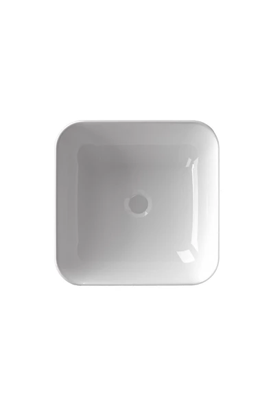 Turavit Porto Çanak Beyaz Kare Deliksiz Lavabo 40 cm PRT0708 - 4