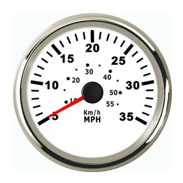 SÜRAT GÖSTERGESİ 35MPH 12/24v ÇAP 85mm BEYAZ TEKNE YAT