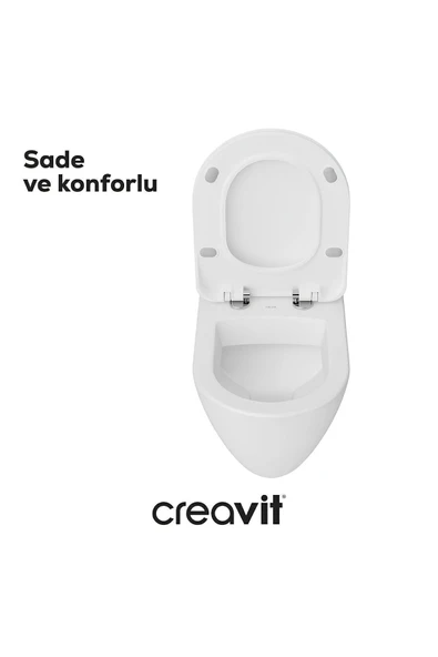 Creavit Terra Beyaz Kanalsız Asma Klozet TP329, Creavit Terra Duck Yavaş Kapak - 4