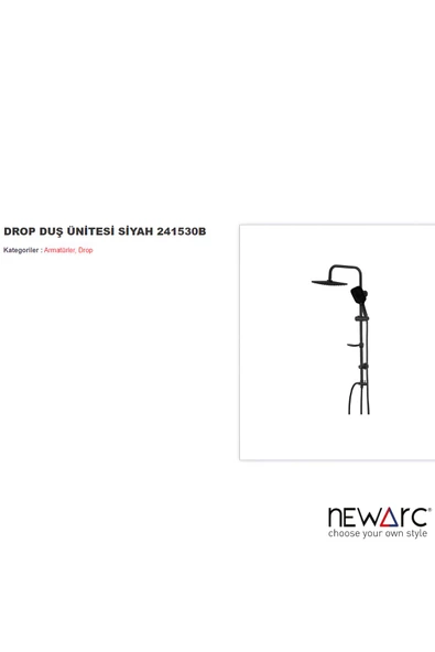 Drop Siyah Duş Ünitesi,241530B - 2
