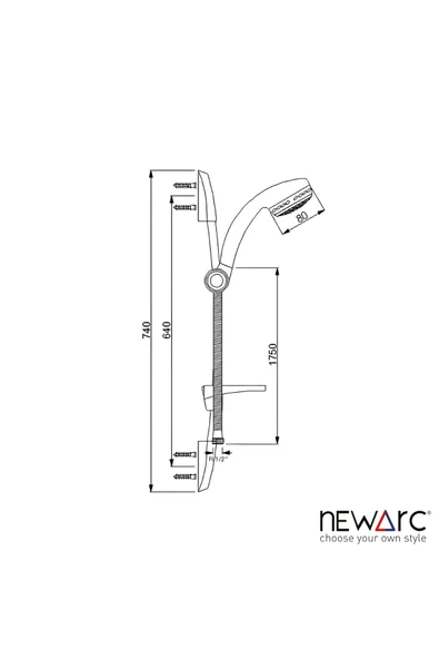 Newarc 430691 Minline Sürgülü Duş Seti - 2
