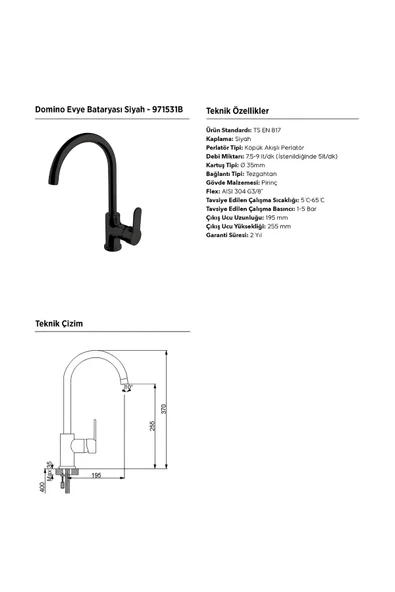Domino Siyah Eviye Bataryası,971531B - 3