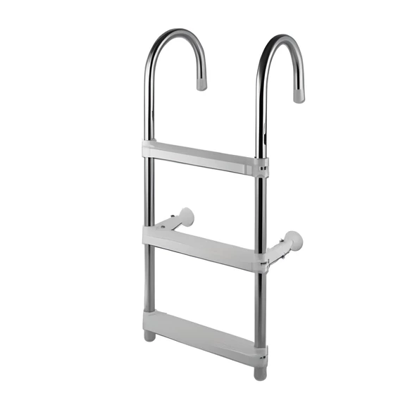 TEKNE MERDİVENİ ALÜMİNYUM 3 BASAMAK KATLANIR PASLANMAZ 84cm ürün görseli 1