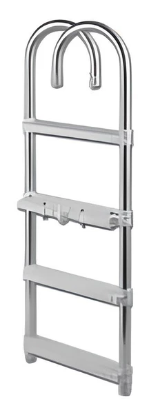 TEKNE MERDİVENİ ALÜMİNYUM 4 BASAMAK KATLANIR PASLANMAZ 105cm ürün görseli 1