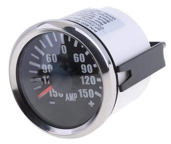 AMPERMETRE ÇAP 52mm SİYAH 12/24v  ŞÖNT DAHİLDİR TEKNE YAT - Resim 2