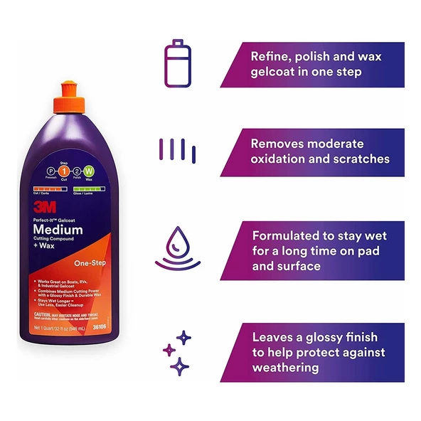 3M WAX JELKOT İNCE PASTA 946 ML 36106 TEKNE KARAVAN - 2