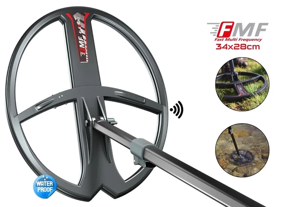 XP DEUS 2 Metal Dedektör - Ana Kontrol Ünitesi WSA2 Kablosuz Kulaklık 34x28cm FMF Başlık ile - Resim 6