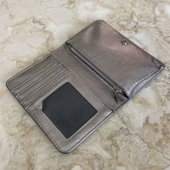 Pull Bear Metalik Gümüs Cüzdan Kartlık - 3