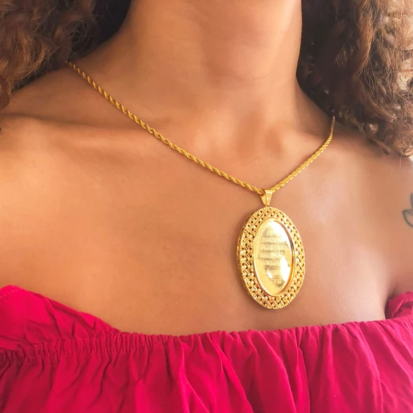 BZ Altın Kaplama Dualı Kolye Ucu TGR-189 - 2