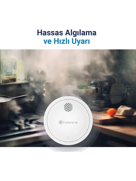 Hybrone HY-SW1041-SD Hybrone Akıllı Duman Dedektörü Sesli ve Görsel Uyarı Wi-Fi Panelsiz çalışır - 4