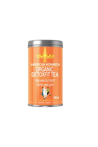 AiroBazar Amerıcan Monarch Organıc Detoxfıt Ve Hızlı Yağ Yakan Kayısı Aromalı Bitki Çayı