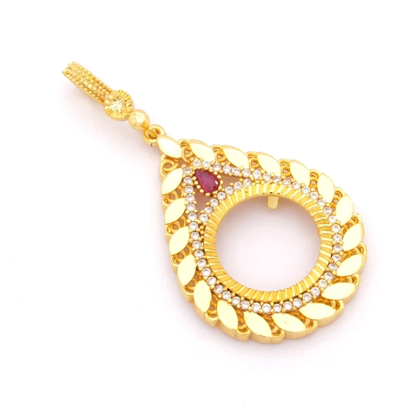 Çeyrek Altın Çerçeveli Kolye Ucu Altın Kaplama TGR-642 - Resim 3