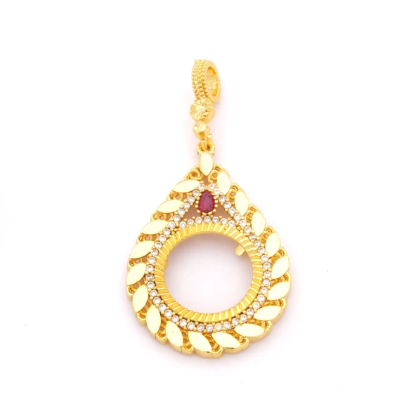 Çeyrek Altın Çerçeveli Kolye Ucu Altın Kaplama TGR-642 ürün görseli 1