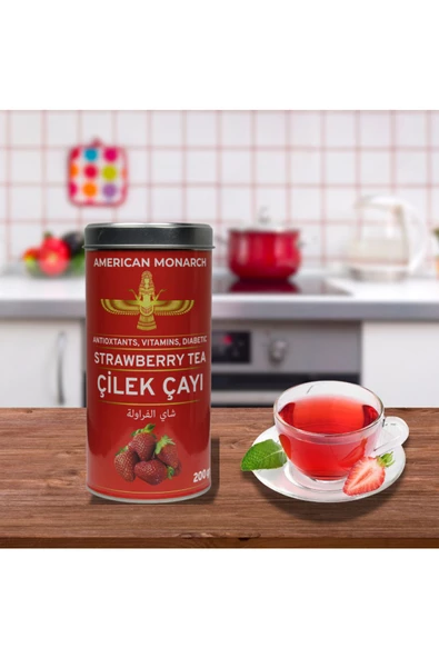 American Monarch Organik Çilek Çayı 200 gr Soğuk Ve Sıcak Içim Için