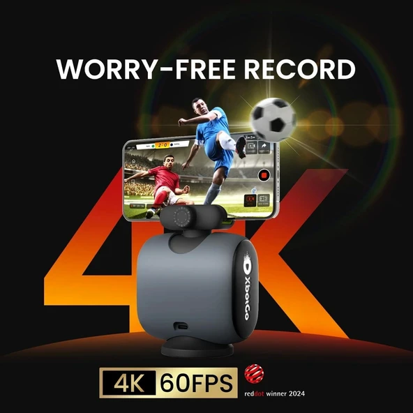 XbotGo Chameleon AI Destekli Spor Aksiyon Kamerası, COMS 4K Video, 360° Dönüş - 2