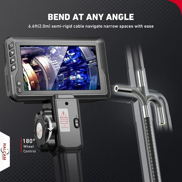 Ralcam 2 Yönlü 180 Derece Eklemli Endoskop Kamerası 8.5mm - 2m Kablo - 2