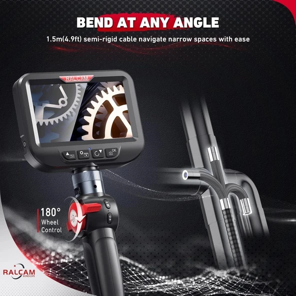 Ralcam 2 Yönlü 180 Derece Eklemli Boroskop 8.5mm - 1.5m Kablo - 2