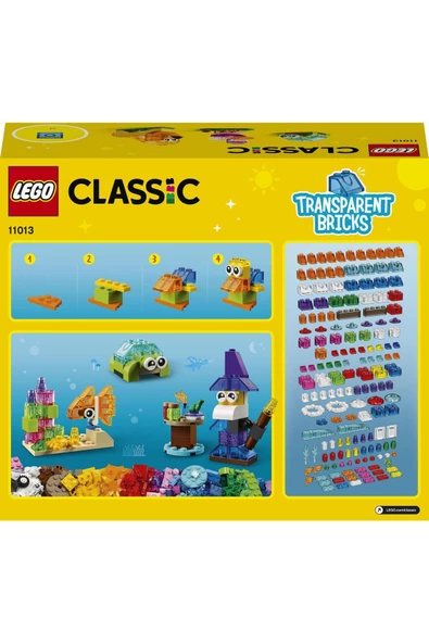 LEGO Classic Yaratıcı Şeffaf Yapım Parçaları 11013 - Çocuklar İçin Yaratıcı Yapım Seti (500 Parça) - 7