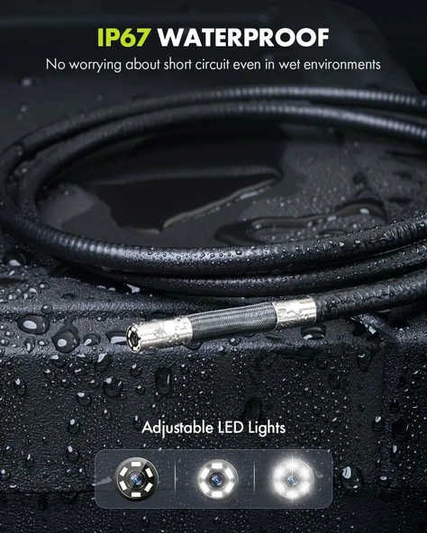 Anykit 360 Derece Eklemli Motorlu Boroskop 6.6mm - 1.5m Kablo - 4